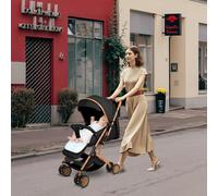 3 in 1 Pousstte Passeggino Bastone Passeggino compatto Pieghevole Ruote Maneggiabili e Leggeri Schienale Regolabile, Nero