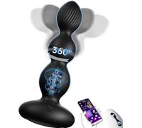 3-in-1 Prostate Massager Anal Plug Cock Ring 12Vib 3Thrust APP/Remote Waterproof Silicone for Couples