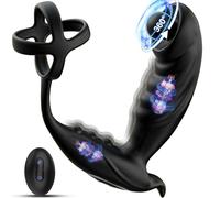3-in-1 Prostate Massager Anal Plug Cock Ring 12Vib 3Thrust APP/Remote Waterproof Silicone for Couples