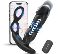 3-in-1 Prostate Massager Anal Plug Cock Ring 12Vib 3Thrust APP/Remote Waterproof Silicone for Couples