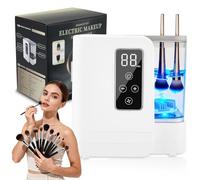 3 In 1 Pulitore Elettrico Per Pennelli Da Trucco Con Asciugatrice,Timer Da 6/8/10/12 Minuti,Touchscreen,Funzioni Di Memoria Intelligenti,Compatibile Con Tutti I Tipi Di Pennelli Da Trucco