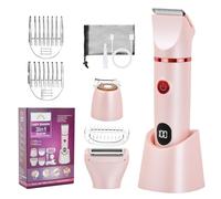 3 in 1 Rasoio Elettrico Donna, Rasoio Parti Intime Donne Ricaricabile con 3 Testine di Taglio Rimovibili, Epilatore Elettrico Donna Bikini, IPX7 Impermeabile Intimate Shaver, Electric Lady Shaver