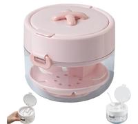 3-in-1 Retainer Case with Mirror & Cleaning Brush, Retainer Storage Case, Auto-Rising Aligner Bath Case with Strainer Basket for Travel & Daily Care (pink)