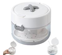 3-in-1 Retainer Case with Mirror & Cleaning Brush, Retainer Storage Case, Auto-Rising Aligner Bath Case with Strainer Basket for Travel & Daily Care (white)