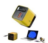 3 in 1 Retractable Wall Charger with Cable,Scalable 80w Max Fast Charger Module with Type C Cable and 2 USB Ports,80 Watt All in One Chargers,for Smartphones,Tablet and Laptops