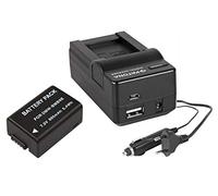 3-in-1 Set for Panasonic Lumix DC FZ82 Battery for Panasonic DMW-BMB9 + 4-in-1 Charger (for USB, microUSB, 220 V and Car) with Patona Display Pad