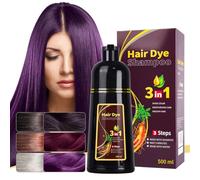 3 In 1 Shampoo Colorante Istantaneo Per Capelli Neri, Tintura Rapida E Di Lunga Durata, Shampoo Colorante Per Capelli Facile Da 500 Ml Per Uomini E Donne (Purple)