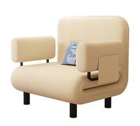 3 in 1 Sleeper Chair Bed Comfy Convertible Sleeper Chairs for Adults with 5-Position Adjustable Backrest & Pillow Cozy Small Chair Couch for Small Spaces Office(Khaki)