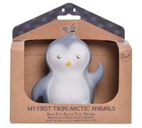 3-in-1 Sonaglio Pinguino, Massaggiagengive, Gioco da Bagno, My First Arctic Animals - 100% Caucciù Naturale