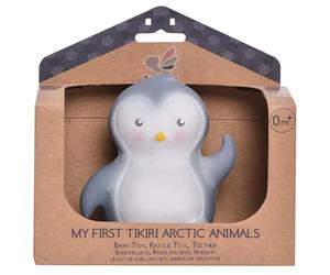 3-in-1 Sonaglio Pinguino, Massaggiagengive, Gioco da Bagno, My First Arctic Animals - 100% Caucciù Naturale