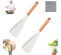 3 in 1 Spatula Spoon Silicone, 3 in 1 Multifunction Spatula Cooking Spoon,Food-Grade Silicone & Easy to Clean, Perfect for Baking, Frying, Mixing & Home/Hotel Kitchen Use (2PCSWhite)