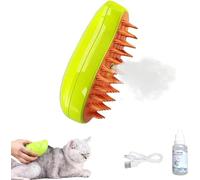 3 in 1 spazzola vapore del gatto, per lo spargimento, per la cura di cani a pelo lungo o corto (Green)