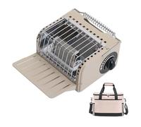 3 in 1 Stufa da Campeggio in Acciaio Inossidabile Pieghevole, Stufetta a Gas Portatile Borsa Portaoggetti Inclusa, per Campeggio e Viaggio,Khaki