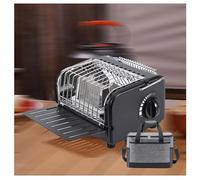 3 in 1 Stufa da Campeggio in Acciaio Inossidabile Pieghevole, Stufetta a Gas Portatile Borsa Portaoggetti Inclusa, per Campeggio e Viaggio,Black