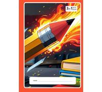3-in-1 Subject Hardcover Notebook - 243 Pages - 7" x 10": Rocket Pencil Blast-Off Cover
