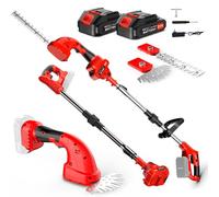 3 in 1 Tagliasiepi a Batteria Telescopico,Cesoie e Tagliasiepi senza fili,Tagliasiepi Elettrico con 2 * 2.0Ah Batteries,Raggio d'azione fino a 4m, Lunghezza Lama 200 mm e 155 mm, potare gli alberi, ta