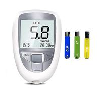 3 in 1 Tester del colesterolo Totale dell'acido urico del glucosio Tester Multifunzione Macchina del Monitor del glucosio Kit di Test del diabete Facile da Usare con misuratore, 25 Zucchero nel
