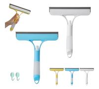 3 in 1 Window Cleaning Scraper, 2025 New Multi-Function 3 in 1 Glass Scraper, Squeegee and Scrubber, Household Cleaning Tools with Spray Water for House, Car (Blue+White)