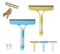 3 in 1 Window Cleaning Scraper, 2025 New Multi-Function 3 in 1 Glass Scraper, Squeegee and Scrubber, Household Cleaning Tools with Spray Water for House, Car (Blue+Yellow)