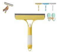 3 in 1 Window Cleaning Scraper, 2025 New Multi-Function 3 in 1 Glass Scraper, Squeegee and Scrubber, Household Cleaning Tools with Spray Water for House, Car (Yellow)