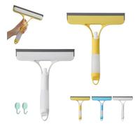 3 in 1 Window Cleaning Scraper, 2025 New Multi-Function 3 in 1 Glass Scraper, Squeegee and Scrubber, Household Cleaning Tools with Spray Water for House, Car (White+Yellow)
