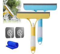 3 in 1 Window Cleaning Scraper,Mirror Squeegee with Sprayer,3 in 1 Window Cleaning Wiper, Double-sided Use, Can be Scraped or Brushed,Suitable for Bathroom,Floor, Kitchen (2PCS C)