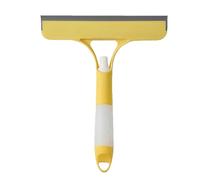 3 in 1 Window Cleaning Scraper with Spray Bottle 3 in 1 Multi-Function Scraper, Cleaner & Scrubber for Car Windows, Home, Shower Doors & Mirrors (Yellow)