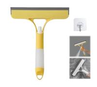 3 in 1 Window Cleaning Scraper with Spray Bottle - Upgraded Squeegee Cleaner Tool for Glass, Tiles, Floor, Car, Home, Kitchen, Bathroom (Yellow)