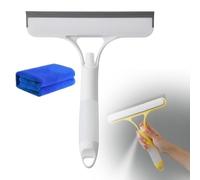 3 in 1 Window CleaningScraper, Window Cleaning Scraper Squeegee, Mirror Squeegee with Sprayer, Spray WindowSqueegee Cleaner Tool with SprayBottle, for Car, Home, Kitchen Window (white)