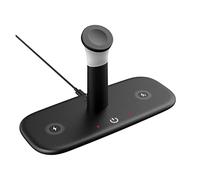 3 in 1 Wireless Charger Docking Station Desk Top LED Lamp QI 15W Fast Inductive Charging Stand (Color : Black) (White)