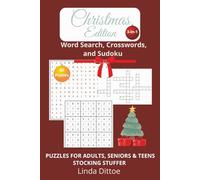 3-in-1 Word Search, Sudoku, Crosswords for Adults, Seniors, and Teens: Easy to Read Print about Christmas, Holidays, Santa and More | 6X9 inches, 120 ... Holiday Relaxation and Memory Support