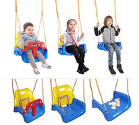 3 in1 Altalena da Giardino Bambini Sedile Seggiolino Bambini in Plastica Sedile Regolabile per Altalena da Giardino per Bambini (YD243554-blu)