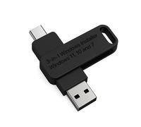 3-in1 avviabile USB tipo C + A Installer per Windows 11 Pro, Windows 10 e Windows 7 Recover, ripristino, riparazione disco di avvio. Fix Desktop & Laptop/Blue Screen
