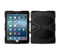 3 in1 Outdoor Custodia Tablet per Apple iPad 2017 9.7 pollici stossfestes Hardcase e silicone cornice Tablet Hybrid nero nero
