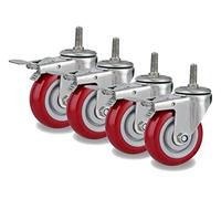 3 Inch Caster Universal Wheel Dual Bearing Polyurethane Caster Hand Push Wheel Industrial Universal Wheel Castors Casters (Color : Brake Casters, Size : 75)