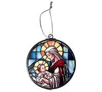 3-Inch Virgin Mary Stained Glass Suncatcher | Elegant Religious Decor