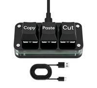 3 Key Keyboard 3-Key Portable Small table macro pads keypads programButton | Computer USB Cut Copy Paste Pad for Daily Office Working Meeting Travel Videotable macro pads keypads Editing Design Drawing