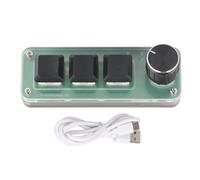 3 Key Mini Mechanical Keyboard, RGB Programmable Keypad with Knob for | Programmable Shortcuts with One Key, RGB Backlight, Rotatable Knob Control, Detachable USB Cable, Mini Size