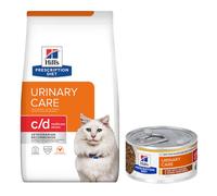 3 kg / 8 kg Hill's Prescription Diet Crocchette per gatti + 6 x 82 g umido gratis! - 8 kg c/d Multicare Stress Urinary Pollo Crocchette + 6 x 82 g c/d Urinary Stress Spezzatino Pollo umido