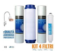 3 Kit 4 Filtri depuratore acqua rubinetto potabile purificatore domestico casa