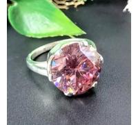 3 KT Rosa Trattato Diamante Anello IN 925 Argento Sterling VVS1 Certificato Un