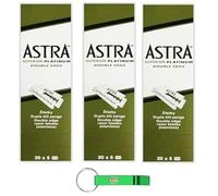 3 lame per rasoio Astra Superior Platinum, confezione da 100 pezzi + portachiavi Beni Culinari
