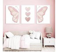 3 lavagne per bambini, motivo: farfalla, poster per camera da letto, bambino, 30 x 40 cm, poster per camera da letto, ragazza, rosa, decorazione da parete, camera da letto, per bambini, regalo senza