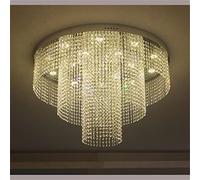 3 Layers Crystal Ceiling Lamp Modern AC110V 220v LED Crystal Light Living Room Lights (Emitting Color : Cold Size : Dia80xH48cm) (Warm Dia100xH70cm)