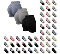 3 leggings da fitness, da donna, per palestra, per yoga, a vita alta, in cotone, elasticizzati, per la pancia, per lo yoga, per lo sport, per la tuta, opachi, e, s