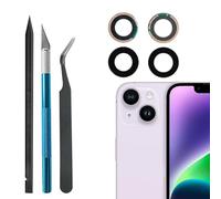 3 lenti di ricambio in vetro per fotocamera posteriore per iPhone 14 Pro Max, 14 Pro Max, 14 Pro Max, con adesivo preinstallato, obiettivo della fotocamera in vetro posteriore, set di strumenti di
