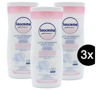 3 Leocrema Latte Detergente Viso e Occhi idratante Struccante Waterproof 3x200ml