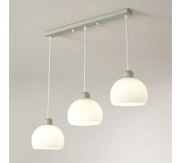 3 Light Fixture Green Nordic Pendant Lighting Kitchen Island Mid Century Milk Glass Hanging Lamp Ceiling Farmhouse Chandelier for Bedroom Dining Table Stairwell Staircase