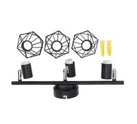 3 Light Kitchen Track Lighting, Rotatable Heads Track Lighting Kit Matte Black Plug in Light Fixture Ceiling Spotlight for Kitchen, Living Room