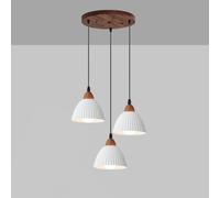 3 Lighting Milk Glass Mid Century Hanging Lamp Vintage Ceramic Flower Pendant Light Fixture Farmhouse Chandelier for Dining Room Kitchen Island Bedroom Stairwell Staircase
